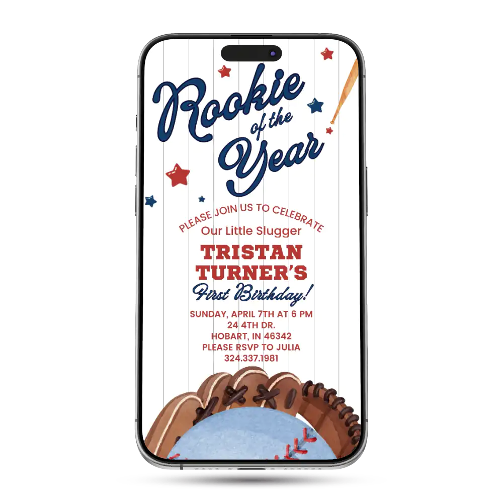 Baseball Animated Birthday Invitation