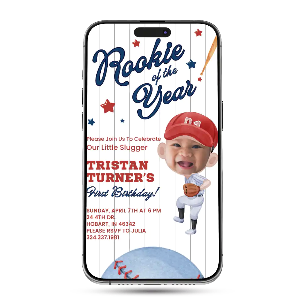 Baseball Animated Birthday Invitation