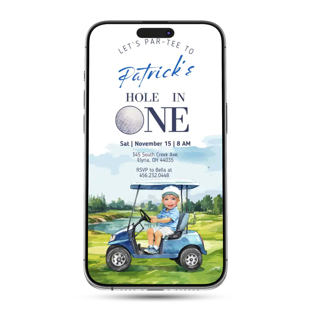 Golf Party Animated Birthday Invitation
