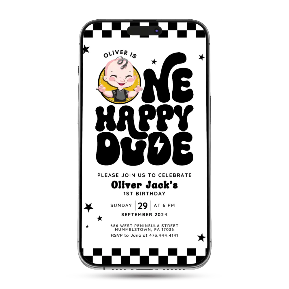 Happy Dude Animated Birthday Invitation