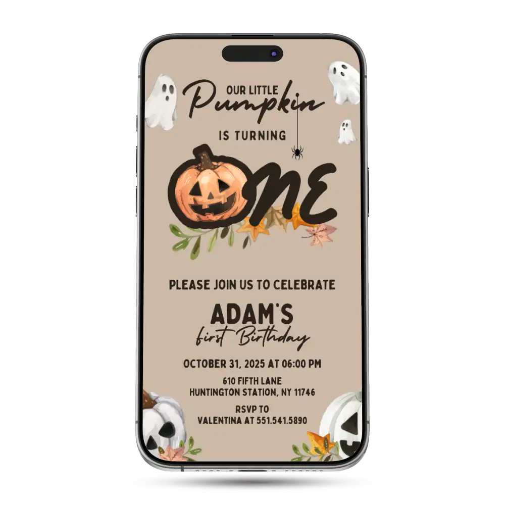 Little Pumpkin Animated Birthday Invitation