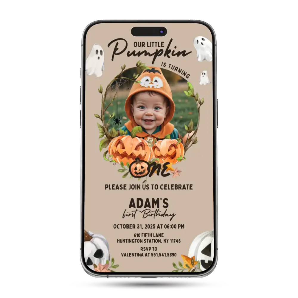 Little Pumpkin Animated Birthday Invitation
