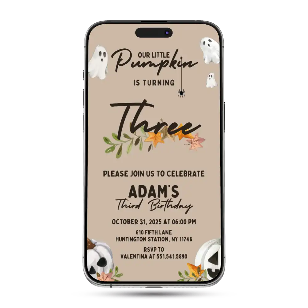 Little Pumpkin Animated Birthday Invitation