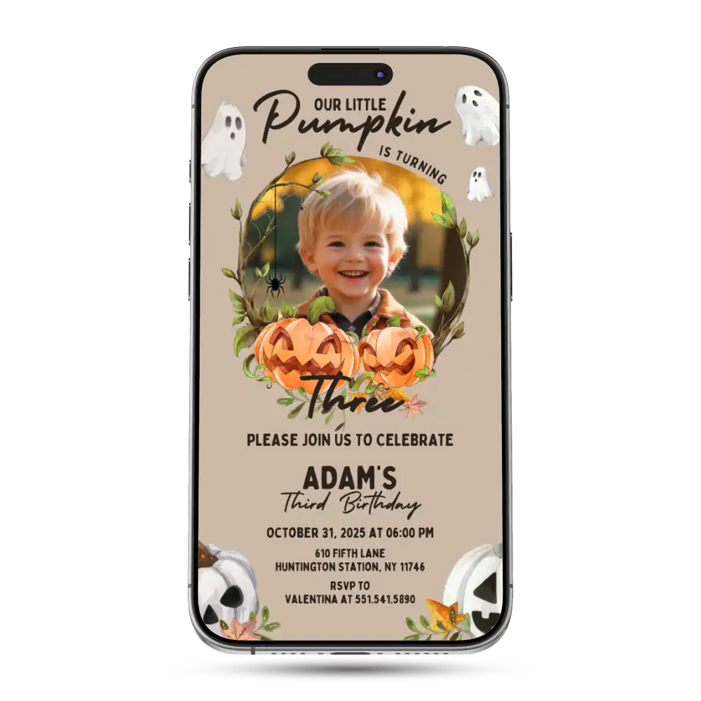 Little Pumpkin Animated Birthday Invitation