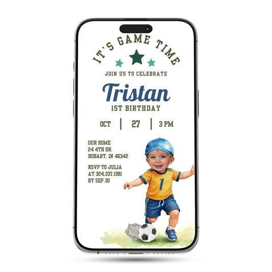 Soccer Game Animated Birthday Invitation