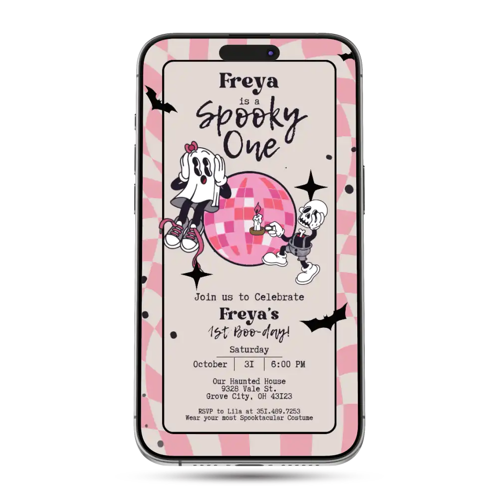 Spooky Ghoul Animated Birthday Invitation