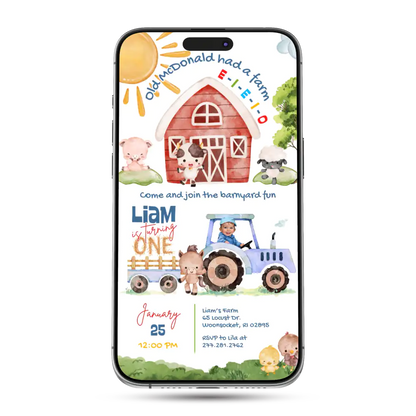 Barnyard Farm Animated Birthday Invitation