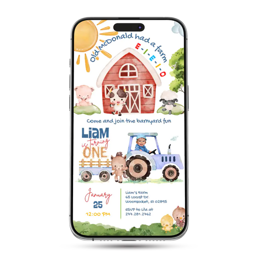 Barnyard Farm Animated Birthday Invitation