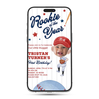 Baseball Animated Birthday Invitation