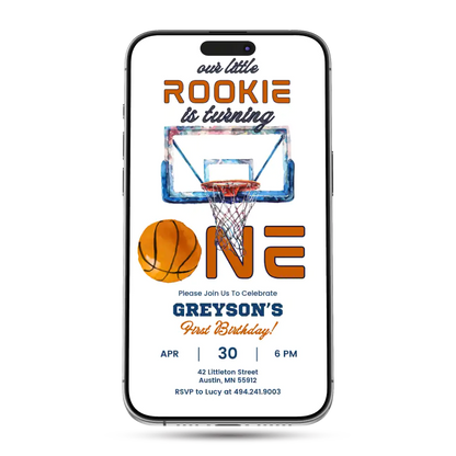 Basketball Animated Birthday Invitation
