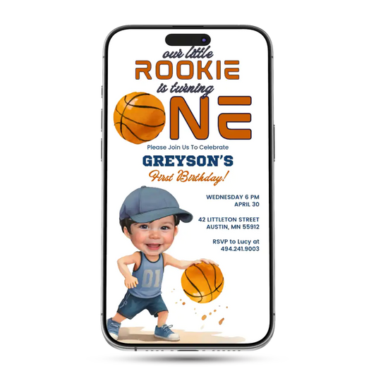 Basketball Animated Birthday Invitation