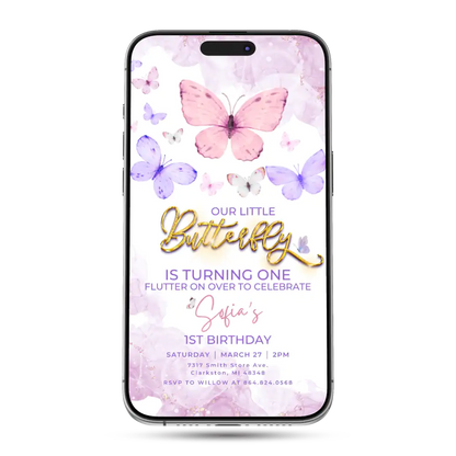 Butterfly Animated Birthday Invitation