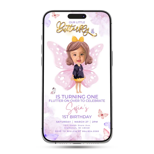 Butterfly Animated Birthday Invitation