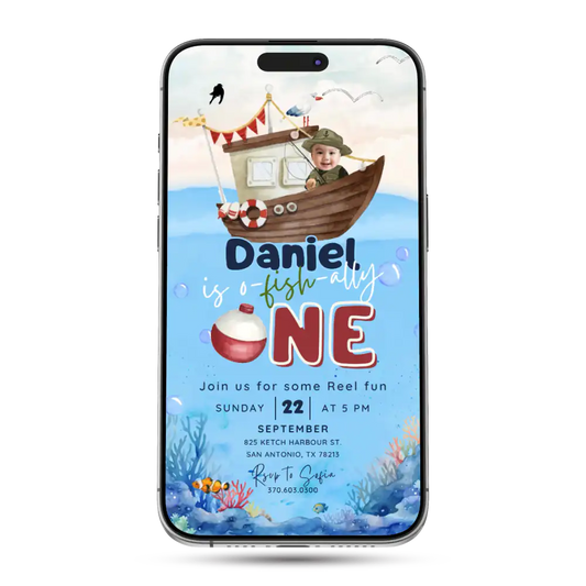 Fishing Animated Birthday Invitation