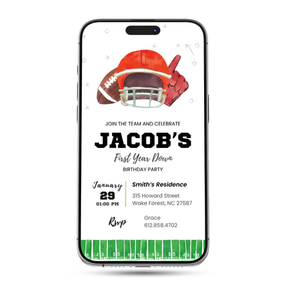 Football Animated Birthday Invitation
