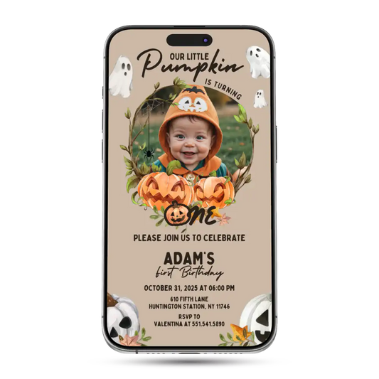 Little Pumpkin Animated Birthday Invitation