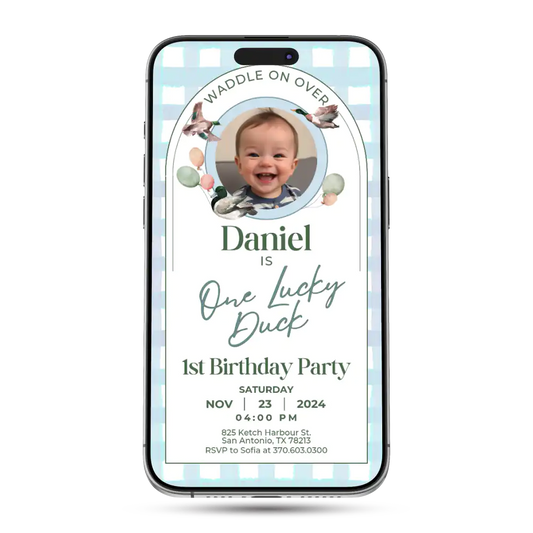 Lucky Duck Animated Birthday Invitation