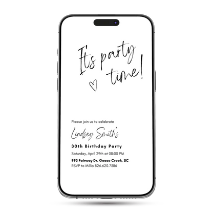 Minimalist Animated Birthday Invitation