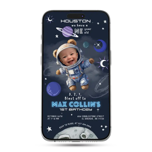 Outer Space Animated Birthday Invitation