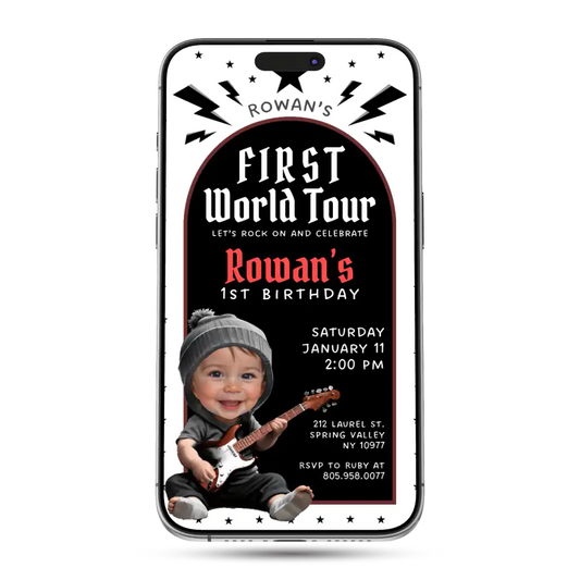 Rock and Roll Animated Birthday Invitation